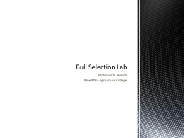 Bull Selection Lab - National Association of Agricultural