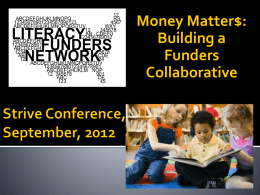 Engaging Funders in the Work-Lessons Learned from Building