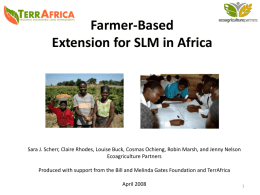 Farmer-Based Extension for SLM in Africa