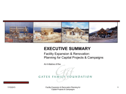 Executive Summary Facilities Plannning