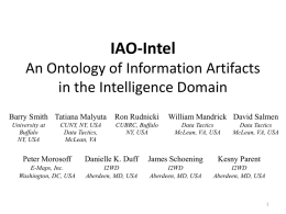 IAO-Intel An Ontology of Information Artifacts in the