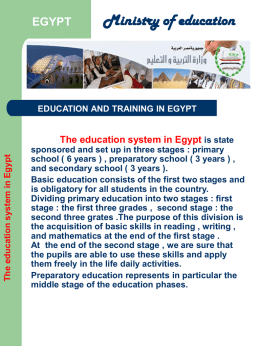 EDUCATION AND TRAINING IN EGYPT