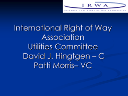 International Right of Way Association Utilities Committee