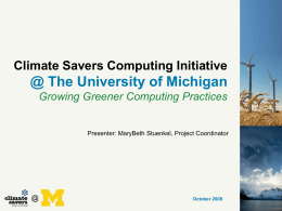CLIMATE SAVERS COMPUTING INITIATIVE OVERVIEW