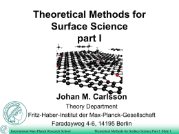 Theoretical Methods for Surface Science
