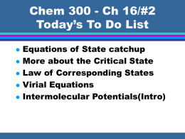 Chem 300 - Ch 16/#2 Today’s To Do List