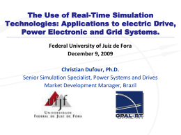 The Use of Real-Time Simulation Technologies: Applications