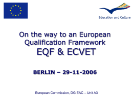 European Credit for Vocational Education and Training (ECVET)
