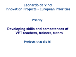 Leonardo da Vinci Transfer of Innovation