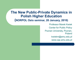 The New Public-Private Dynamics in Polish Higher Education
