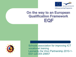 On the way to an European Qualification Framework EQF & …