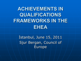 ACHIEVEMENTS IN QUALIFICATIONS FRAMEWORKS IN THE …