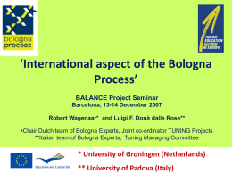 International aspect of the Bologna Process’
