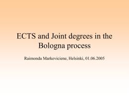 ECTS and Joint degrees in the Bologna process