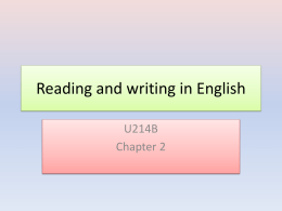 Reading and writing in English