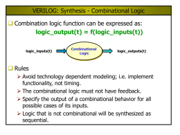 VERILOG: Synthesis - Combinational Logic