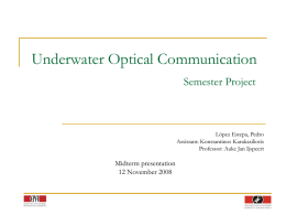 Semester Project Underwater Optical Communication