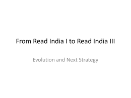 From Read India I to Read India III