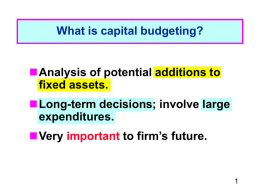 What is capital budgeting?