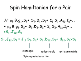 Spin Hamiltonian for a Pair