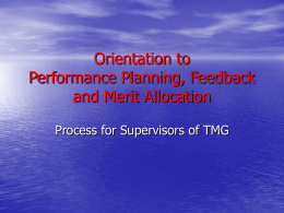 Orientation to Performance Planning, Feedback and Development