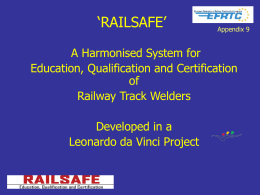 Introduction and background of the RAILSAFE project