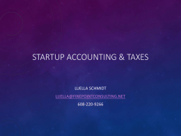 Startup Accounting & Taxes