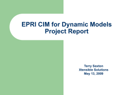 EPRI CIM for Dynamic Models Project Report - Home