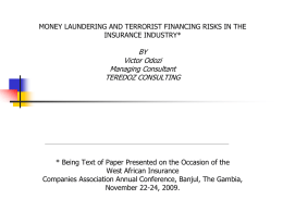 MONEY LAUNDERING AND TERRORIST FINANCING RISKS IN …