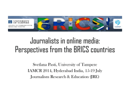 Towards a Typology of the ‘BRICS Journalists’
