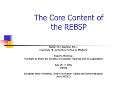 The Core Content of the REBSP - American Association for