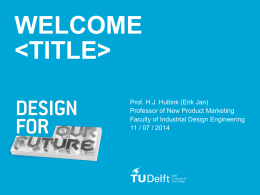 Welcome to the Delft University of Technology, faculty of