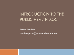 Introduction to the Public Health AOC