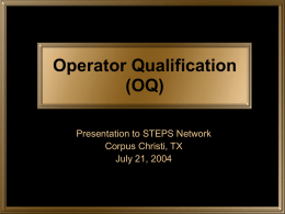 Operator Qualification (OQ)