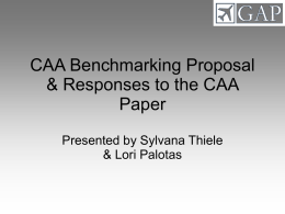CAA Benchmarking Proposal & Responses to the CAA Paper