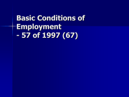 Basic Conditions of Employment