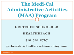 Medi-Cal Administrative Activities (MAA)