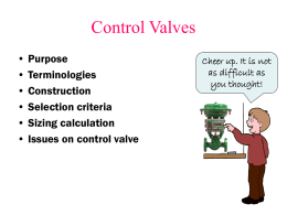 Issues on Control Valves - Universiti Teknologi MARA