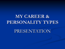 CAREER & PERSONALITY TYPES