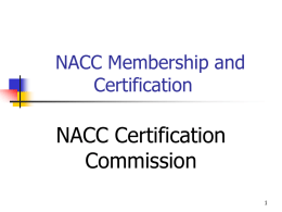 NACC Membership and Certification