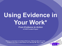 Using Evidence in Your Work