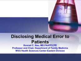 Disclosing Medical error Nau