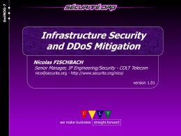 Infrastructure Security and DDoS Mitigation SwiNOG-7