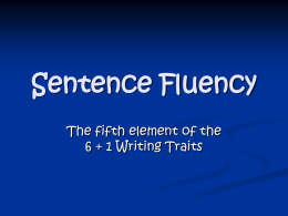 Sentence Fluency PPT