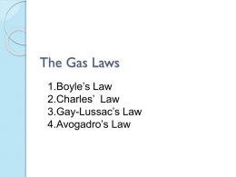 The Gas Laws - Baker High School