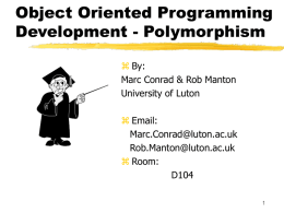 Object Oriented Programming Development