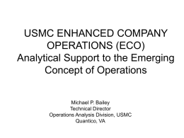 USMC ENHANCED COMPANY OPERATIONS Analytical Support …