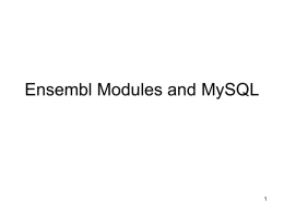 Ensembl Modules and MySQL