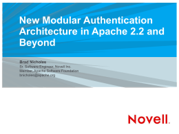 New Modular Authentication Architecture in Apache 2.2 and