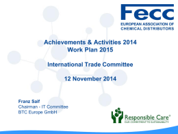 FECC : The European voice of the chemical distribution ”
